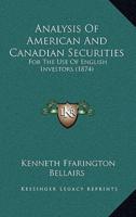 Analysis Of American And Canadian Securities