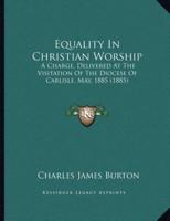 Equality In Christian Worship