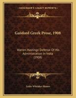 Gaisford Greek Prose, 1908