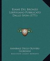 Esame Del Bronzo Lerpiriano Pubblicato Dallo Spon (1771)