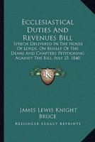 Ecclesiastical Duties And Revenues Bill
