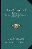 How To Write A Novel