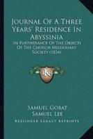 Journal Of A Three Years' Residence In Abyssinia