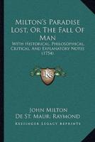 Milton's Paradise Lost, Or The Fall Of Man