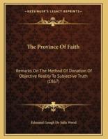 The Province Of Faith