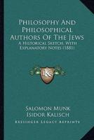 Philosophy And Philosophical Authors Of The Jews