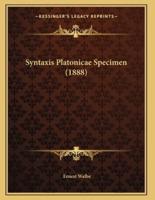 Syntaxis Platonicae Specimen (1888)