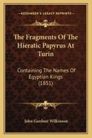 The Fragments Of The Hieratic Papyrus At Turin