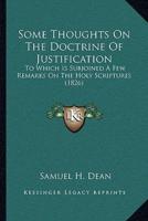 Some Thoughts On The Doctrine Of Justification