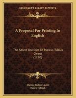 A Proposal For Printing In English