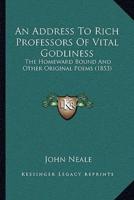 An Address To Rich Professors Of Vital Godliness