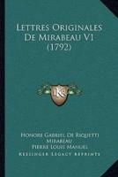 Lettres Originales De Mirabeau V1 (1792)