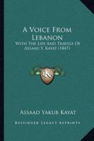 A Voice From Lebanon