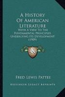 A History Of American Literature