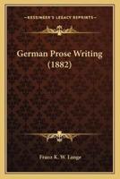 German Prose Writing (1882)