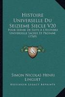 Histoire Universelle Du Seizieme Siecle V20