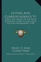 Letters And Correspondence V1