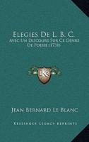 Elegies De L. B. C.