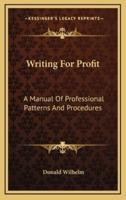 Writing For Profit