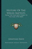 History Of The Welsh Baptists