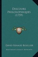Discours Philosophiques (1759)