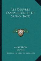 Les Oeuvres D'Anacreon Et De Sapho (1692)