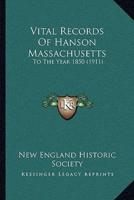 Vital Records Of Hanson Massachusetts