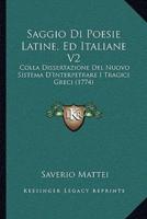 Saggio Di Poesie Latine, Ed Italiane V2