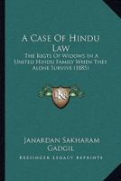 A Case Of Hindu Law
