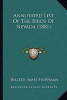Annotated List Of The Birds Of Nevada (1881)