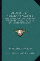 Analysis Of Saratoga Waters