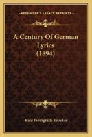 A Century Of German Lyrics (1894)