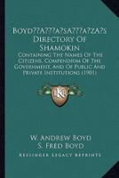 Boyd's Directory Of Shamokin