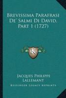 Brevissima Parafrasi De' Salmi Di David, Part 1 (1727)