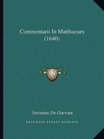 Commentarii In Matthaeum (1640)