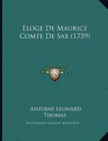 Eloge De Maurice Comte De Sax (1759)