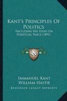 Kant's Principles Of Politics