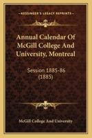 Annual Calendar Of McGill College And University, Montreal