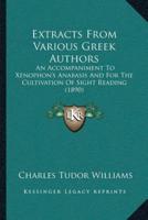 Extracts From Various Greek Authors