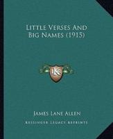 Little Verses And Big Names (1915)