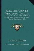 Alla Memoria Di Vincenzo Caldesi