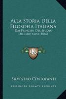 Alla Storia Della Filosofia Italiana