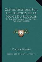 Considerations Sur Les Principes De La Police Du Roulage