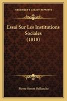 Essai Sur Les Institutions Sociales (1818)