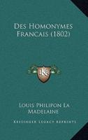 Des Homonymes Francais (1802)