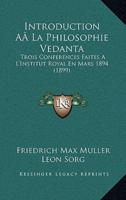 Introduction Aala Philosophie Vedanta