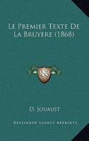 Le Premier Texte De La Bruyere (1868)