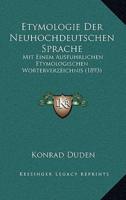 Etymologie Der Neuhochdeutschen Sprache