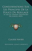 Considerations Sur Les Principes De La Police Du Roulage