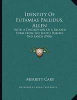 Identity Of Eutamias Pallidus, Allen